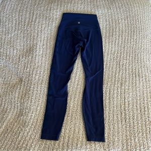Lululemon Align Leggings Navy With Logo Down The Side Size 2